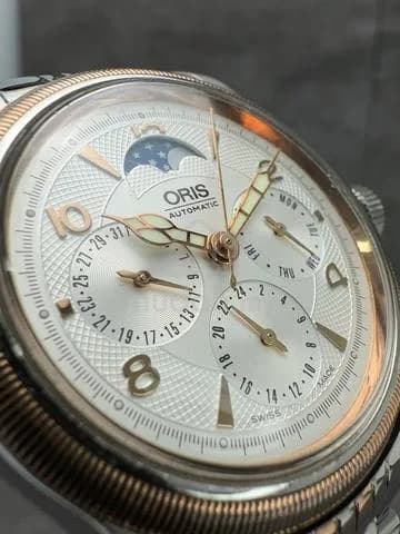 38mm 2010 Oris Atelier Complications Moonphase 2-Tone Coin Edge Bezel ref.7566 cal.581 Automatic Watch Only — image 4