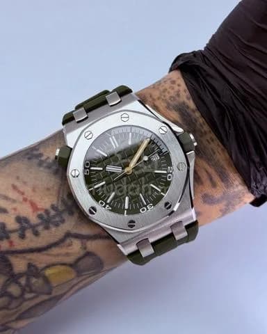 Custom S. Mod 46mm No Logo Olive Green AP — image 1