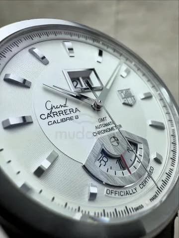 43mm 2009 TAG Heuer Grand Carrera Calibre 8 GMT Chronometer White Dial Ref.WAV5112 Automatic Watch Only — image 4