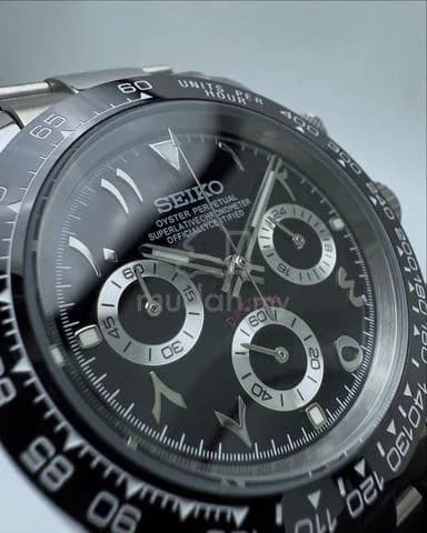 Custom S. Mod 39.5mm Black Arabic Godzilla Daytona — image 3