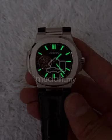 Custom S. Mod 40mm Black Open Heart Silver Naut — image 6