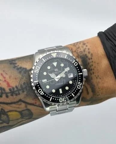 Custom S. Mod Premium Black Silver GS w/ Lumed Bezel 44mm — image 2