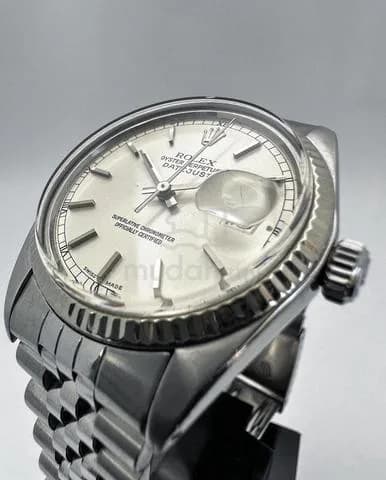 36mm 1983 Rolex DateJust 16014 white Gold Bezel Silver Dial w/ Roman — image 3
