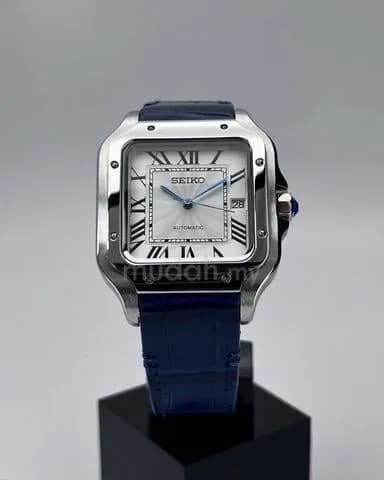 Custom S. Mod 38mm White Guilloche Santos — image 1