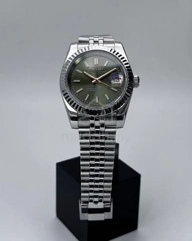 Custom S. Mod 39mm Olive Rose Gold Silver Datejust — image 6