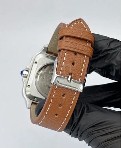 Custom S. Mod 38mm White Santos on Leather Strap — image 5