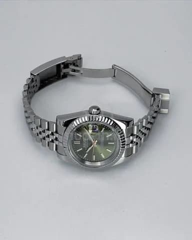 Custom S. Mod 39mm Olive Rose Gold Silver Datejust — image 3