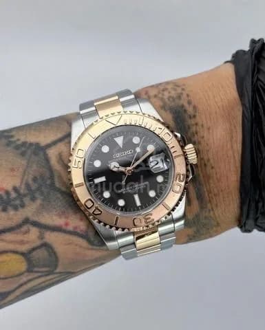 Custom S. Mod 40mm 2-Tone Black Dial Silver Gold Yachtmaster — image 1