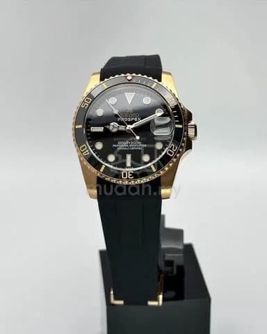 Custom S. Mod 36mm Glossy Black Prospex Rose Gold Yachtmaster — image 2