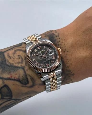 Custom S. Mod 31mm Dark Grey Roman 2-Tone Rose Gold — image 1