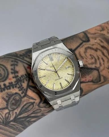 Custom S. Mod 42mm Gold Dial Silver AP — image 1
