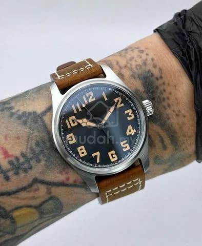 Custom S. Mod 39mm Pilot Flieger On Leather — image 1