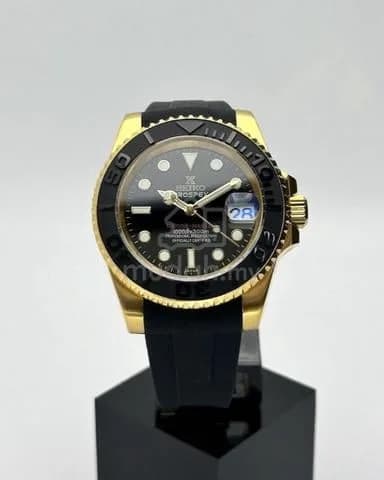 Custom S. Mod 40mm Glossy Black MarineMaster Gold Yachtmaster — image 3