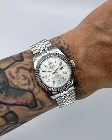Custom S. Mod 31mm Silver Datejust w/ Gold Indices — image 1