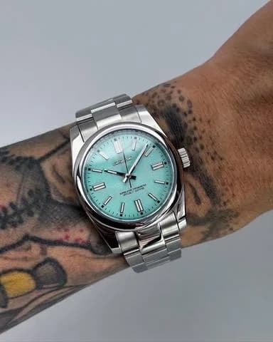 Custom S. Mod 36mm Turquoise Green Oyster — image 1