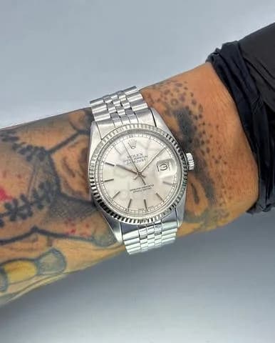 36mm 1983 Rolex DateJust 16014 white Gold Bezel Silver Dial w/ Roman — image 1