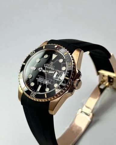 Custom S. Mod 36mm Glossy Black Prospex Rose Gold Yachtmaster — image 4