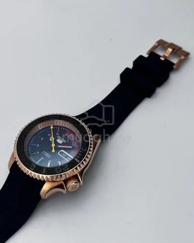 Custom S. Mod 42mm Black Rainbow Rose Gold SKX — image 5