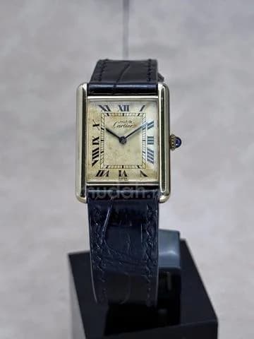24x31mm 1980s Cartier Tank Vermeil Must De Champagne Lemon Dial Gold Plated Manual Winding cal.78-1 LM Watch Only — image 5