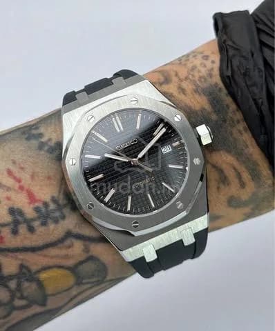 Custom S. Mod 42mm Black Rose Steel AP on rubber — image 1