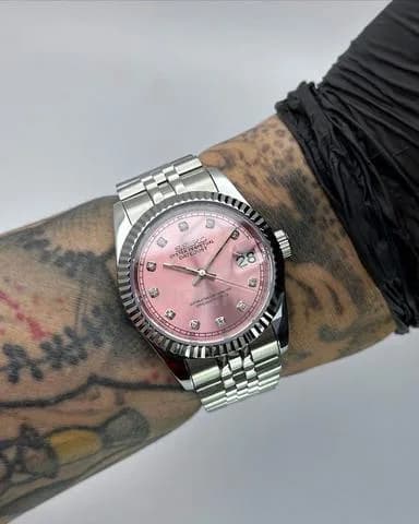 Custom S. Mod 36mm Pink Diamond Datejust — image 1