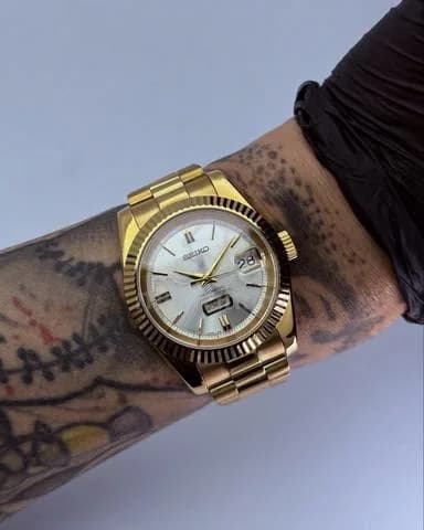 Custom S. Mod 39mm Gold Seikomatic Day-Date — image 1