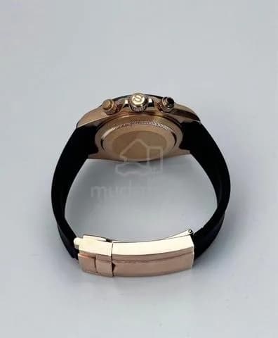 Custom S. Mod 39.5mm Salmon Rose Gold Daytona Quartz Chronograph — image 6