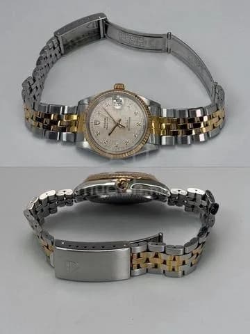 32mm 1991 2-Tone Tudor Prince Date 18K Gold Bezel “Tapestry” Dial Diamond Markers ref.72033 Automatic Watch Only — image 5