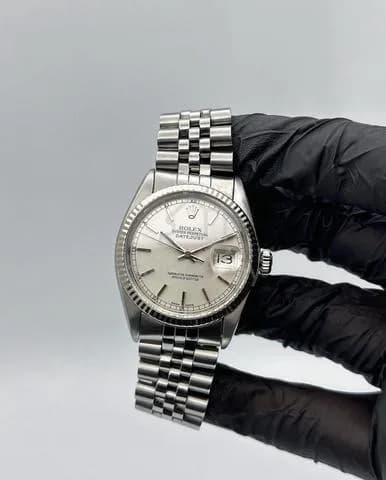 36mm 1983 Rolex DateJust 16014 white Gold Bezel Silver Dial w/ Roman — image 5