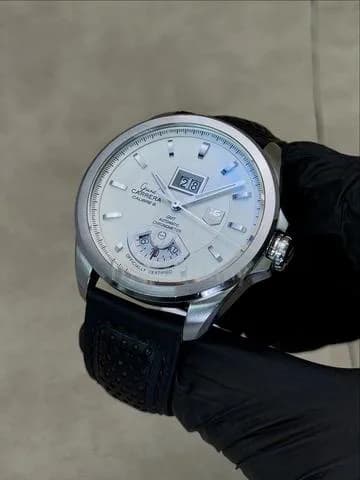 43mm 2009 TAG Heuer Grand Carrera Calibre 8 GMT Chronometer White Dial Ref.WAV5112 Automatic Watch Only — image 2