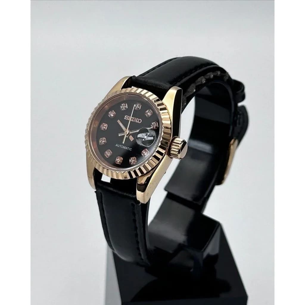 Custom S. Mod 26mm Black Diamond Rose Gold Datejust — image 6