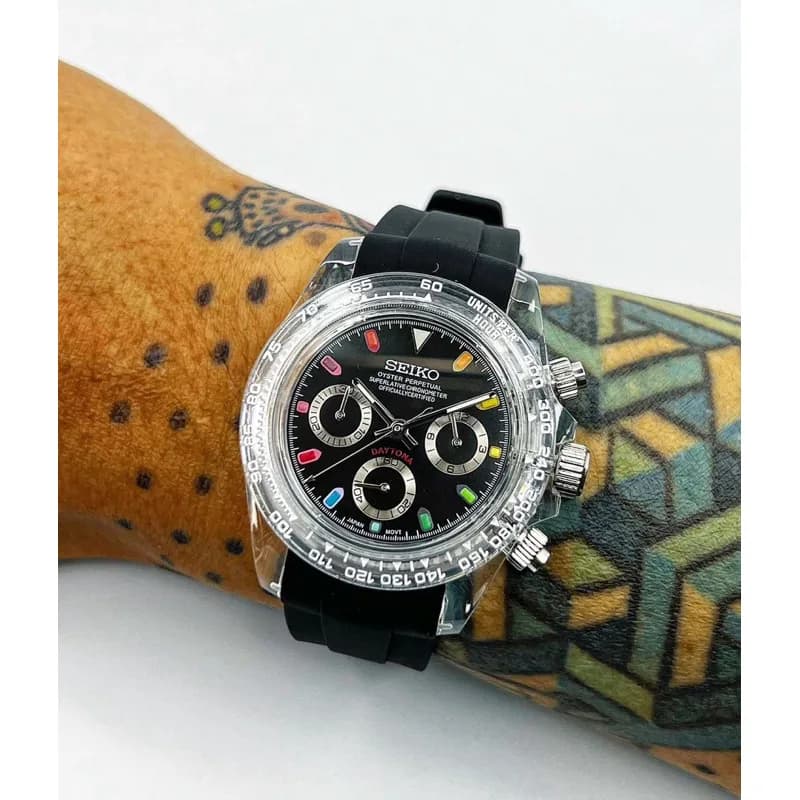 Custom S. Mod Clear Daytona vk63 Quartz Chronograph 39.5mm — image 2