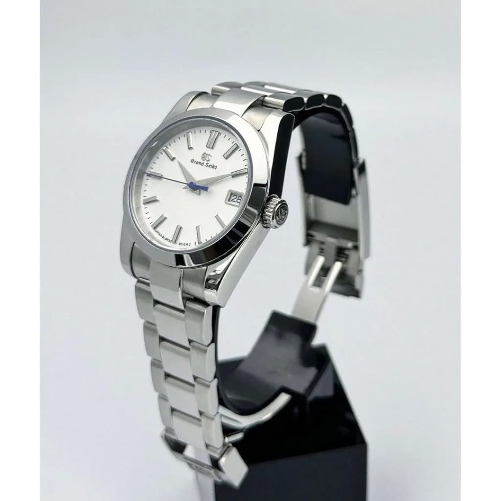 Custom Grand Seiko Mod 36mm White GS Blue Seconds Crown Buckle Engrave — image 5