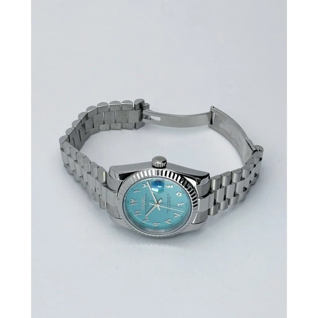 Custom S. Mod 36mm Tiff.Blue Arabic DateJust President — image 6