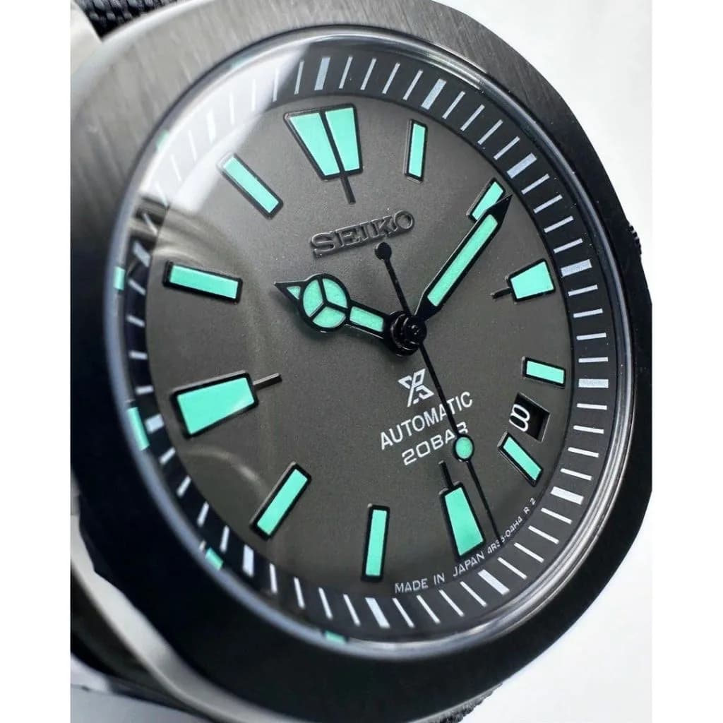 Custom S. Mod 42mm Black Night Prospex Naut on Sail Cloth Strap — image 4