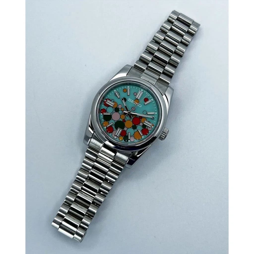 Custom S. Mod 36mm Turquoise Green Celebration Dial Oyster Perpetual — image 3