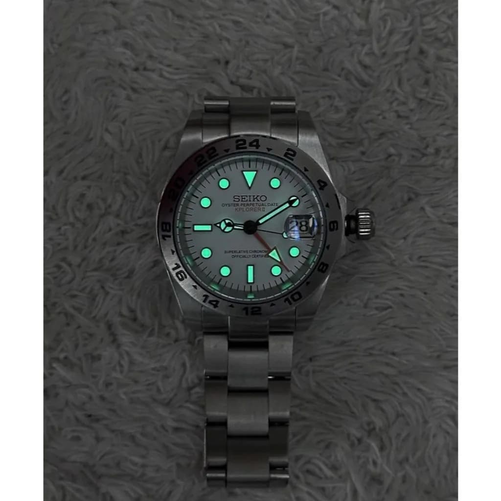 Custom S. Mod 39mm White Polar “Kplorer II” Automatic GMT — image 6