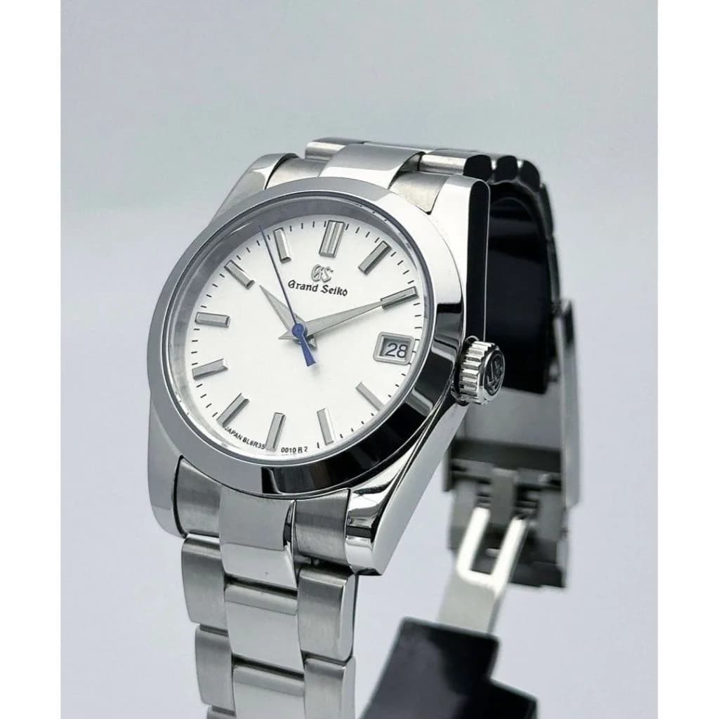 Custom Grand Seiko Mod 36mm White GS Blue Seconds Crown Buckle Engrave — image 6