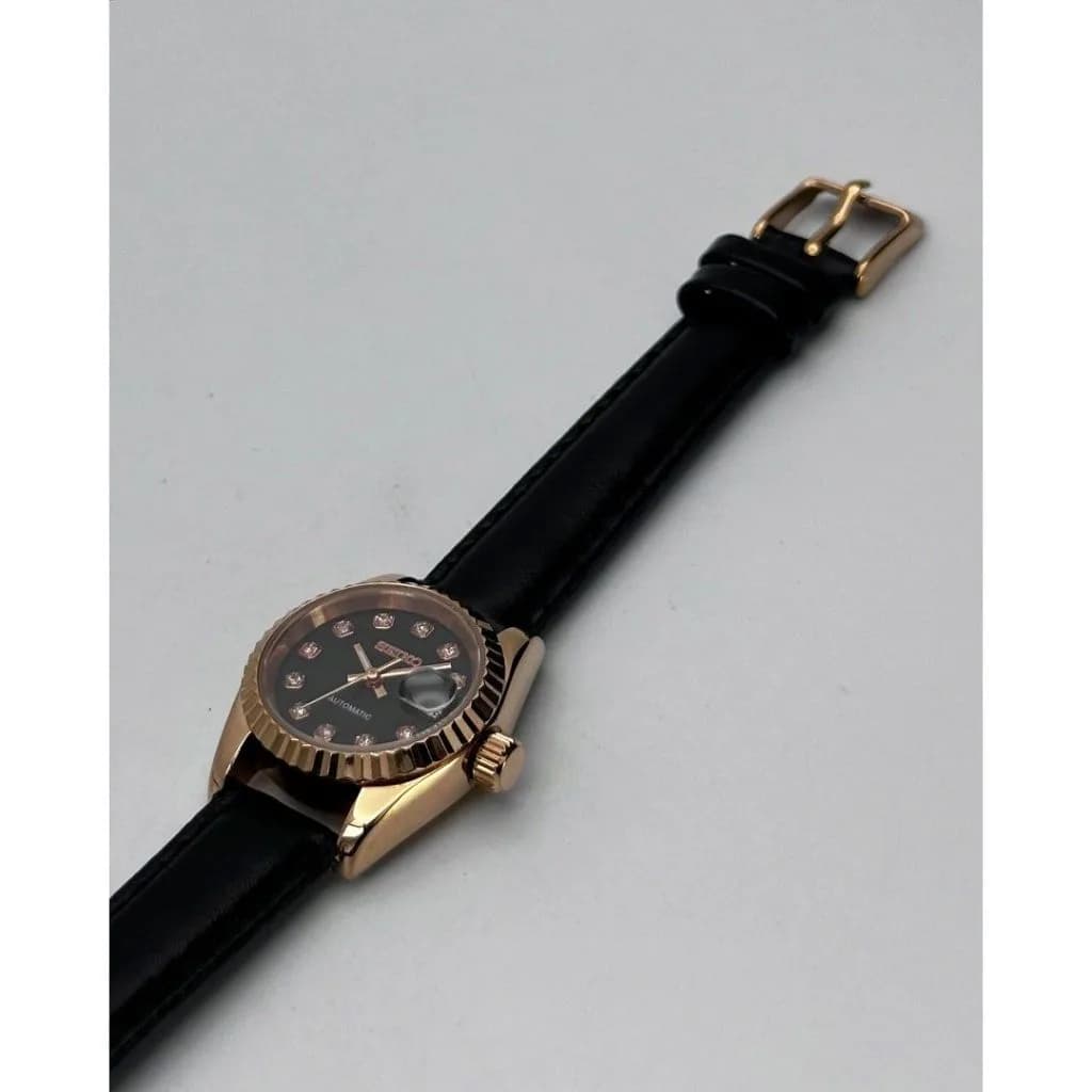 Custom S. Mod 26mm Black Diamond Rose Gold Datejust — image 8