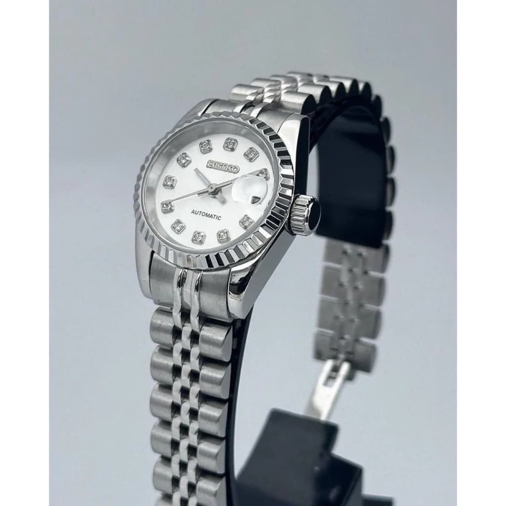 Custom S. Mod 26mm Silver Diamond White Datejust — image 1