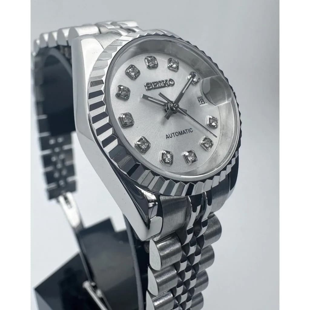 Custom S. Mod 26mm Silver Diamond White Datejust — image 3