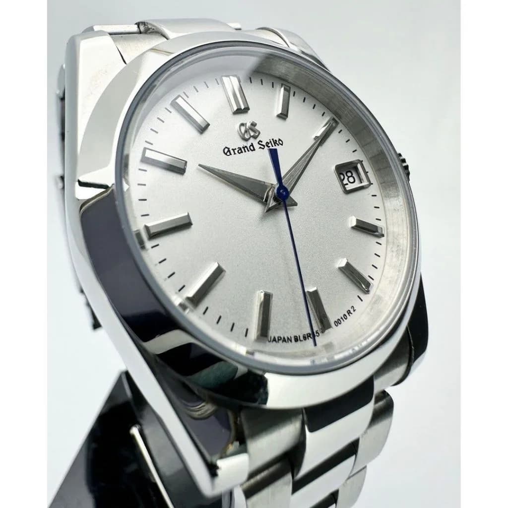 Custom Grand Seiko Mod 36mm White GS Blue Seconds Crown Buckle Engrave — image 3