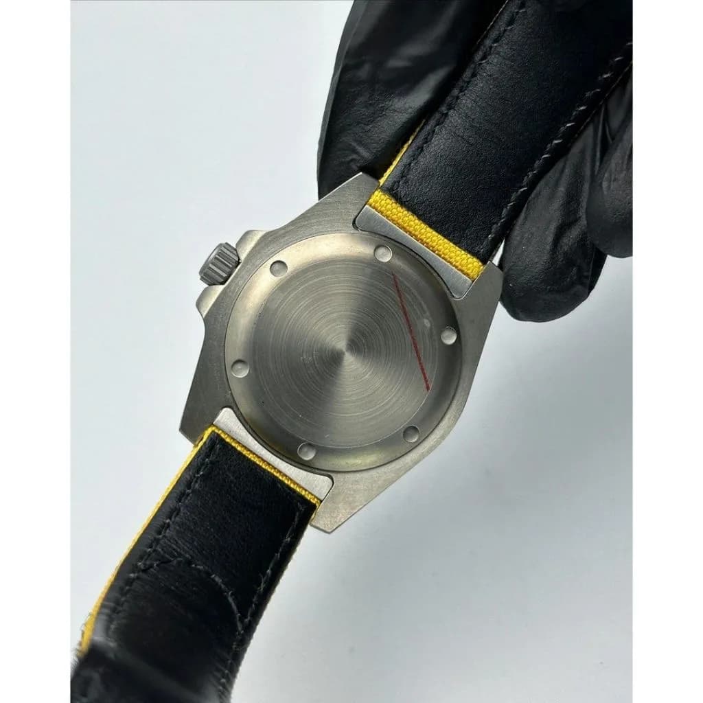 Custom S. Mod Yellow Carbon Titanium Sub on Velcro 40mm Automatic Watch — image 9
