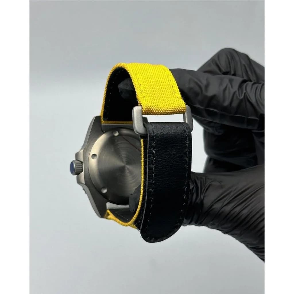 Custom S. Mod Yellow Carbon Titanium Sub on Velcro 40mm Automatic Watch — image 8