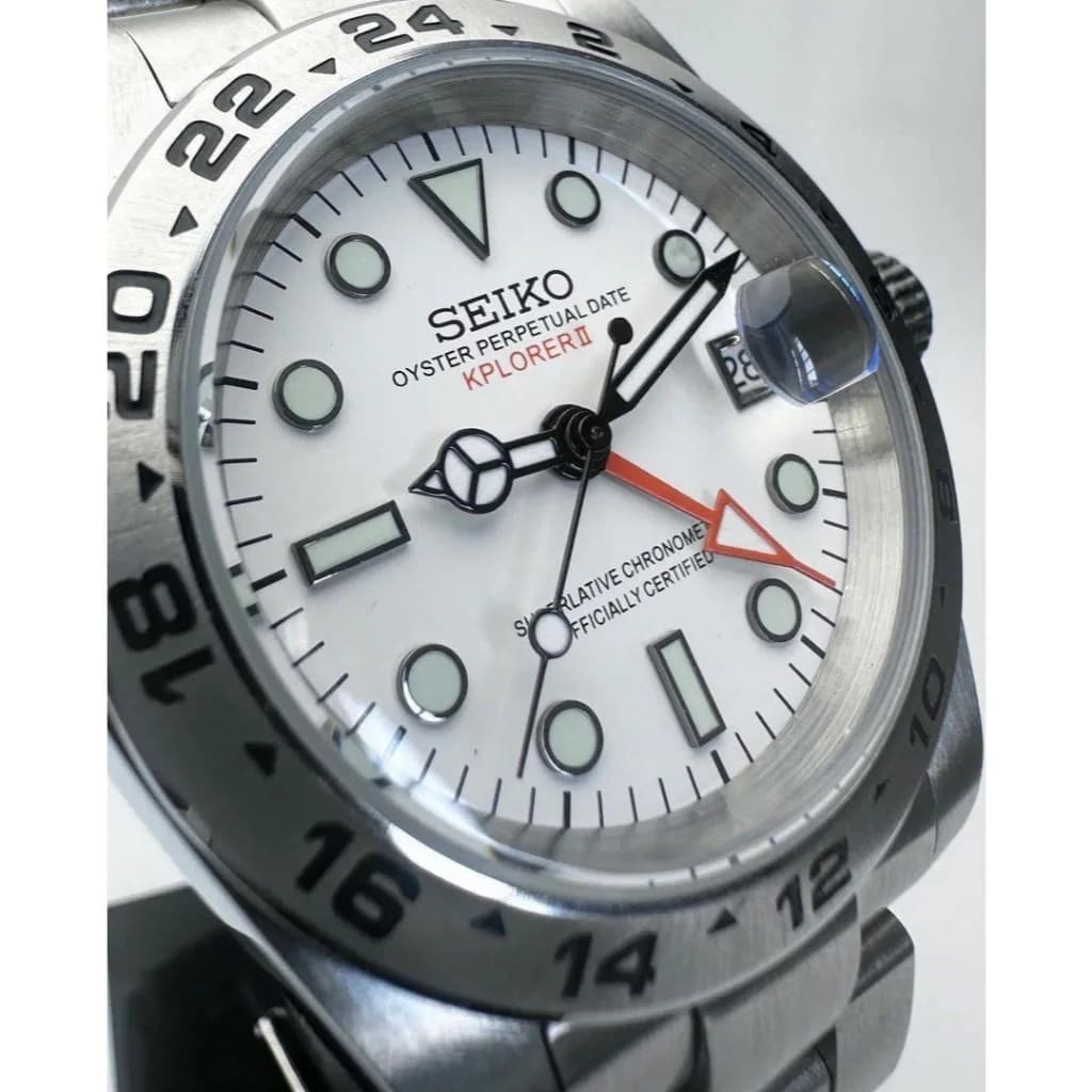 Custom S. Mod 39mm White Polar “Kplorer II” Automatic GMT — image 3