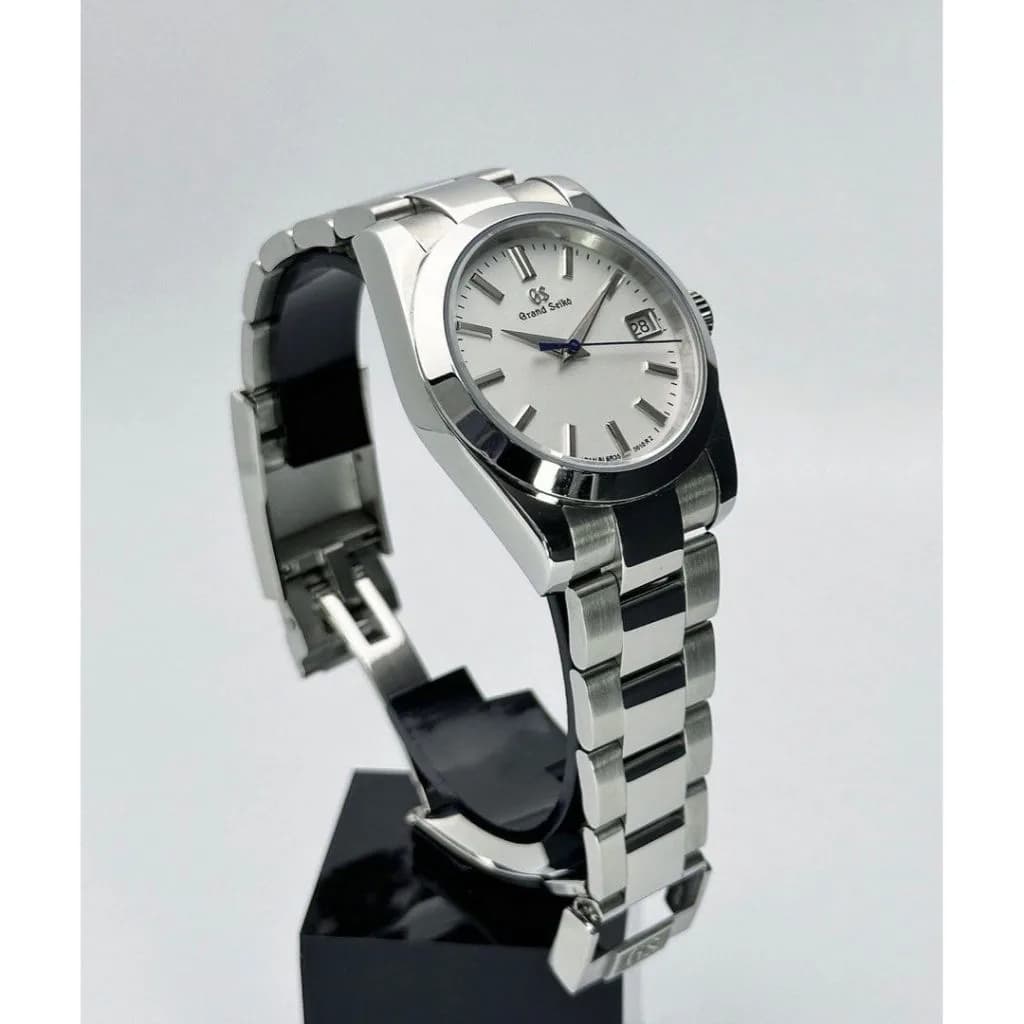 Custom Grand Seiko Mod 36mm White GS Blue Seconds Crown Buckle Engrave — image 4