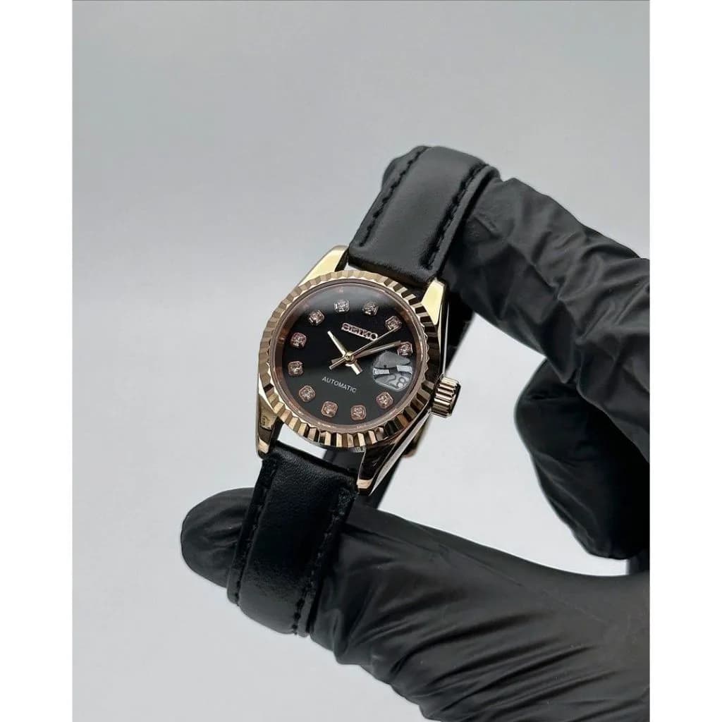 Custom S. Mod 26mm Black Diamond Rose Gold Datejust — image 4