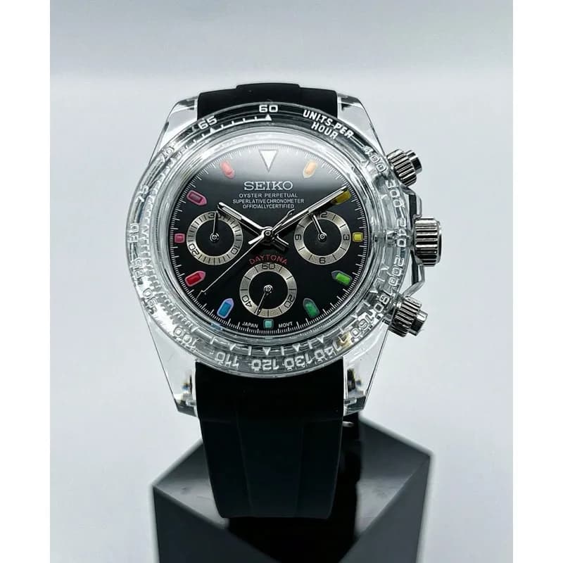 Custom S. Mod Clear Daytona vk63 Quartz Chronograph 39.5mm — image 3