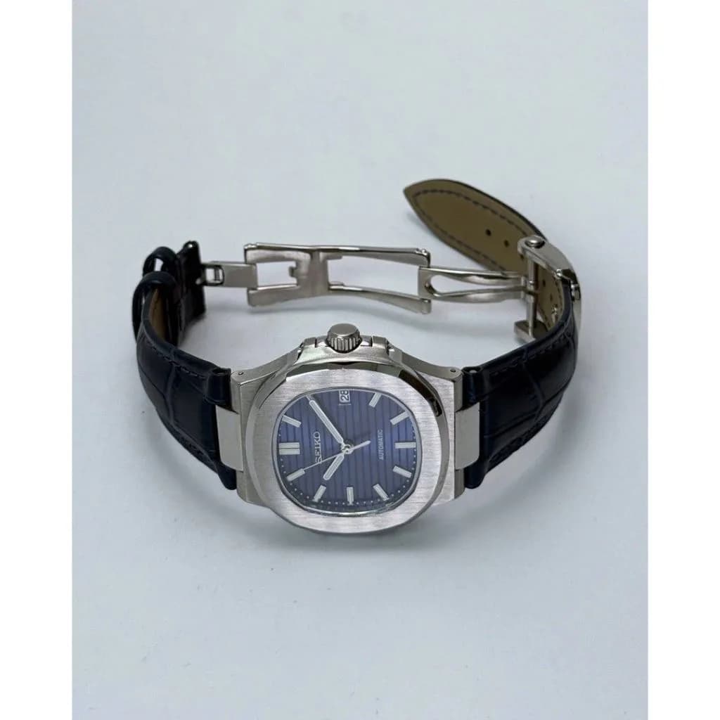 Custom S. Mod 40mm Blue Naut on Premium Leather Strap — image 5