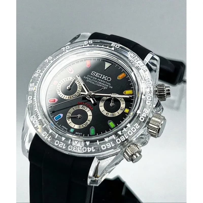 Custom S. Mod Clear Daytona vk63 Quartz Chronograph 39.5mm — image 1